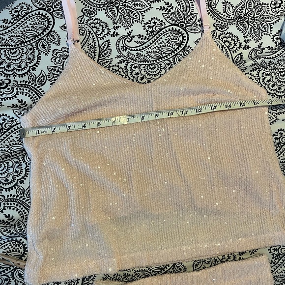KIKISIX two piece pale pink sparkly set. Size small! - Picture 6 of 15
